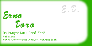 erno doro business card